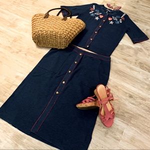 Mod Cloth: Navy Top & Skirt Set